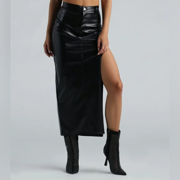 High Rise Midi Skirt - Picture 1 of 4